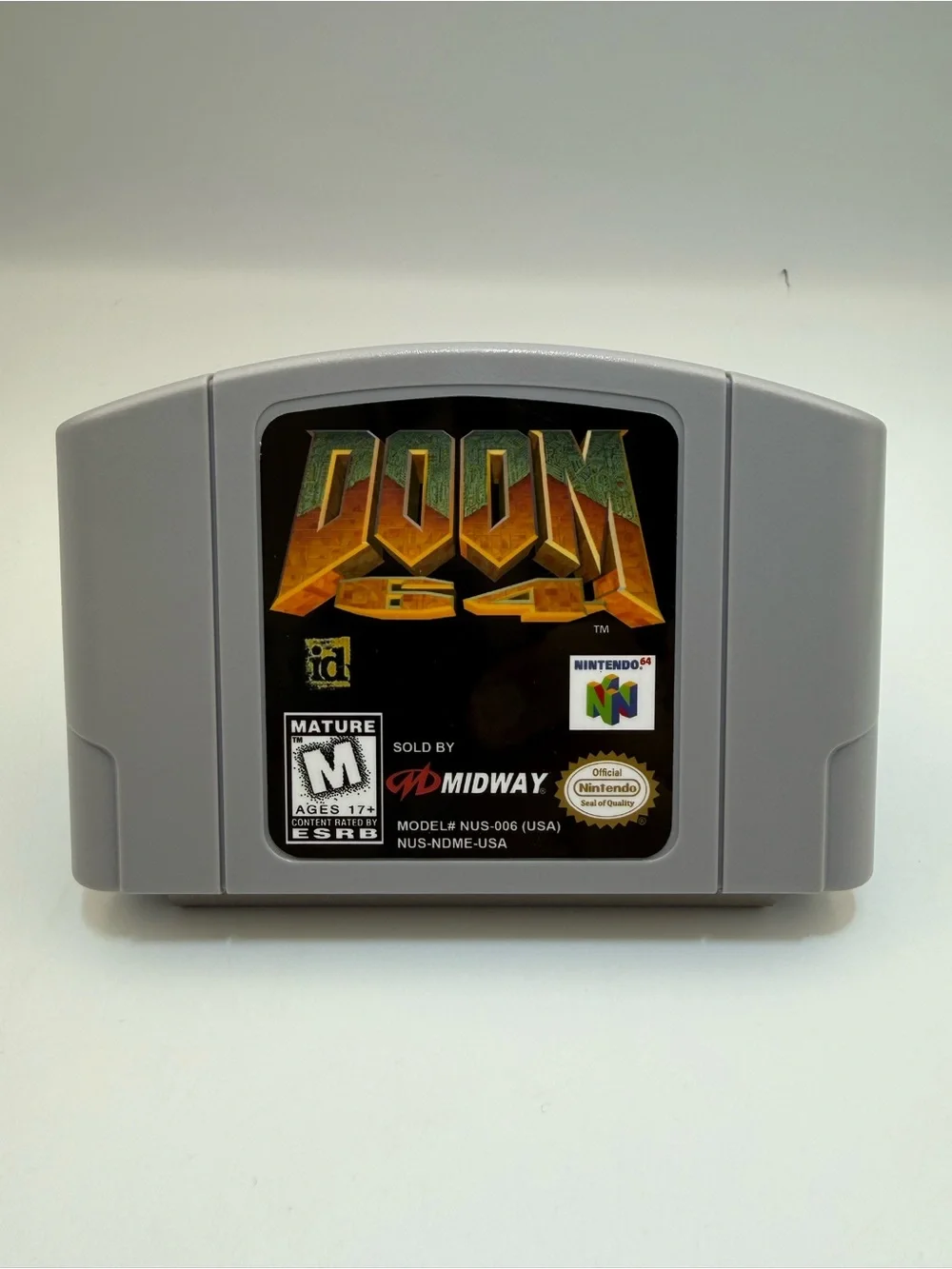 Doom 64 Nintendo 64 Gray Game Cartridge by